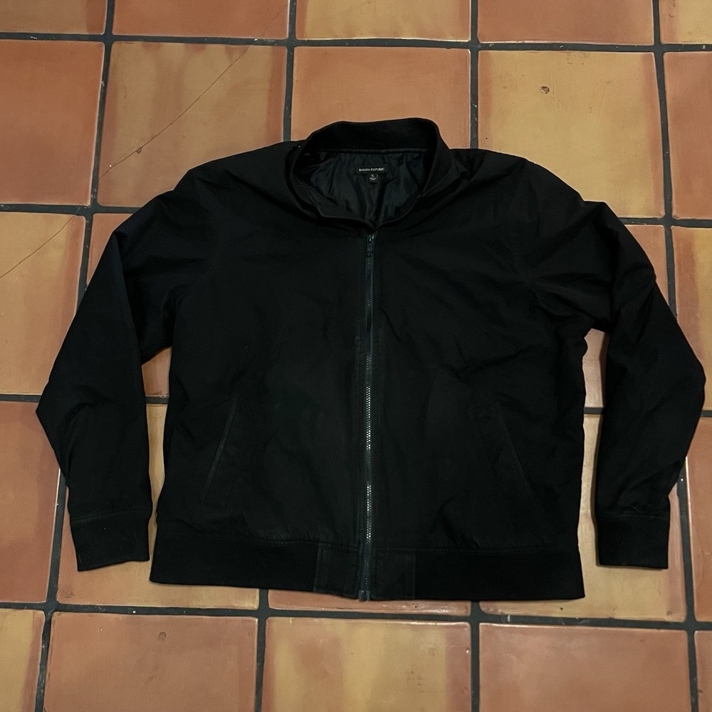 Banana Republic Men's Full Zip Jacket Black XL Bomber